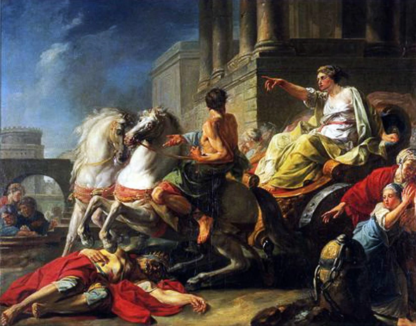 Tullia passa sopra il cadavere del padre - Landesmuseum Mainz, Magonza